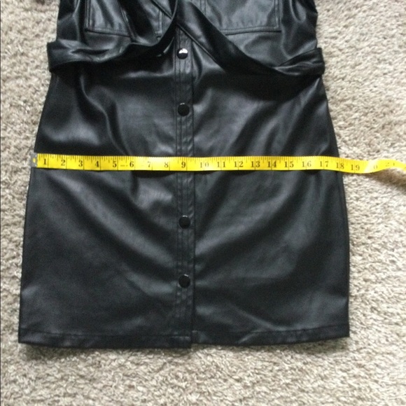 Faux Leather Button Down Dress - Picture 13 of 16